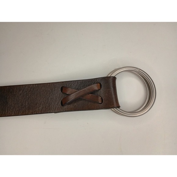 RARE Lauren Ralph Lauren Double O-Ring Leather Belt Medieval Style 45\